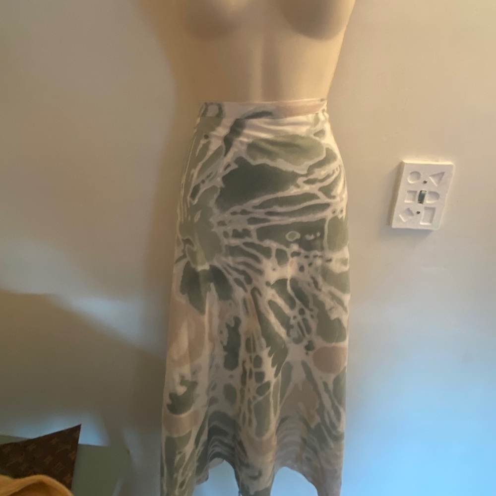 Green Tie Dye MIDI Skirt